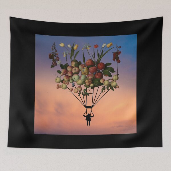 Item preview, Fruit Parachute 9 (in black) | Apples | Pears | Peaches | Dreamy designed and sold by CosmicStory.