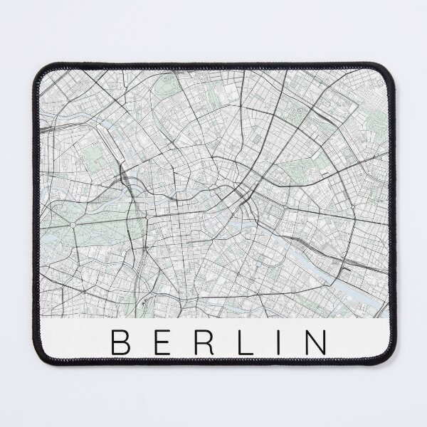 Item preview, Berlin map minimalist in color with blue and green designed and sold by DesireeVDA.