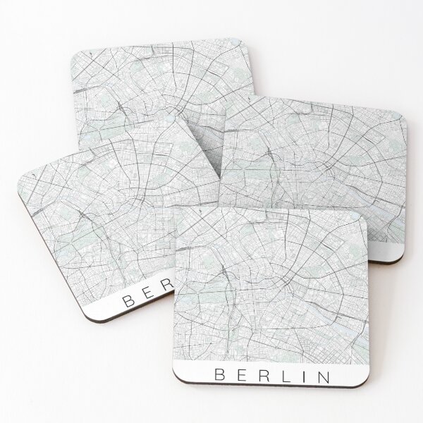 Item preview, Berlin map minimalist in color with blue and green designed and sold by DesireeVDA.