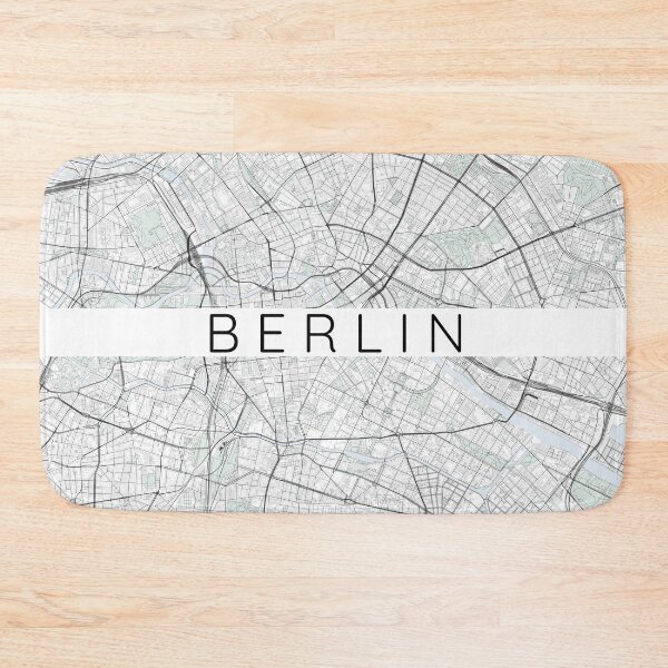 Item preview, Berlin map minimalist in color with blue and green designed and sold by DesireeVDA.