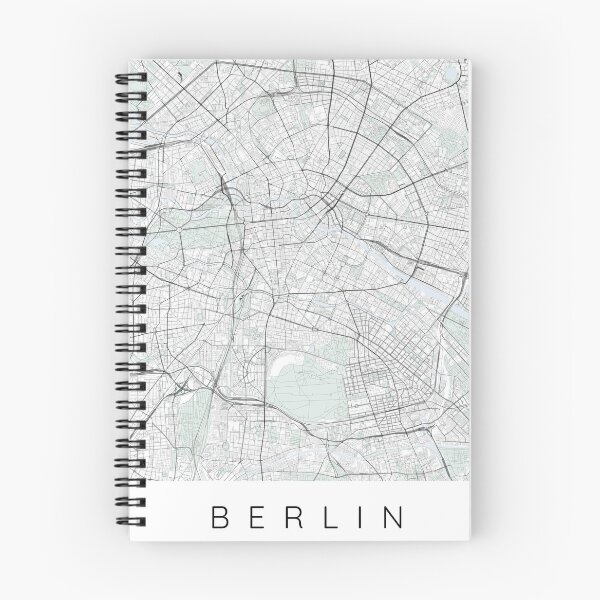Item preview, Berlin map minimalist in color with blue and green designed and sold by DesireeVDA.