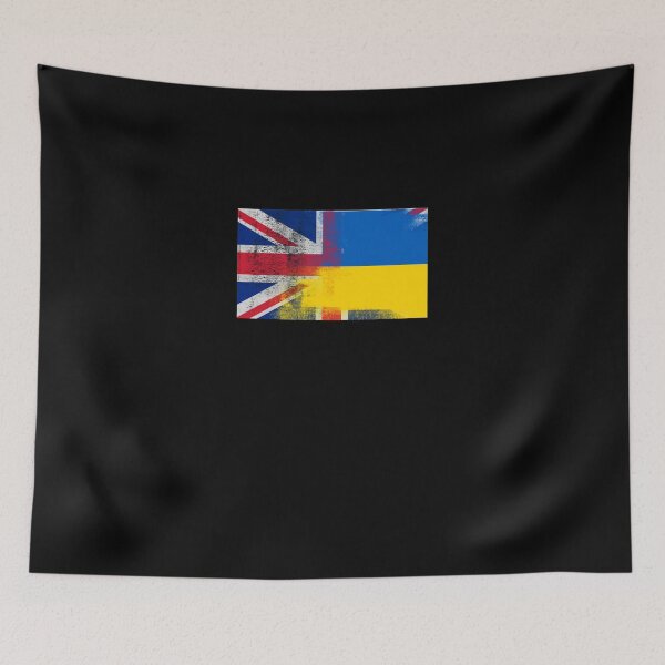 Item preview, British Ukrainian Half Ukraine Half UK Flag Essential T-Shirt designed and sold by AsierRios.