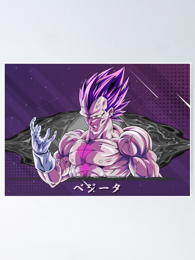 Vegeta Ultra Ego Original Art Poster - Dragon Ball Super Anime Wall Art, DBZ