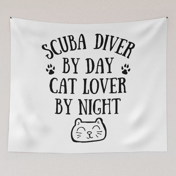 Item preview, Scuba diver by day. Cat lover by night designed and sold by TheGreenGoat.