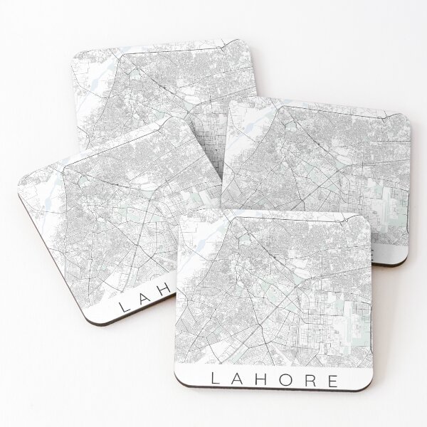 Item preview, Lahore map minimalist in color with blue and green designed and sold by DesireeVDA.