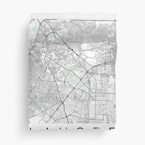 Item preview, Lahore map minimalist in color with blue and green designed and sold by DesireeVDA.