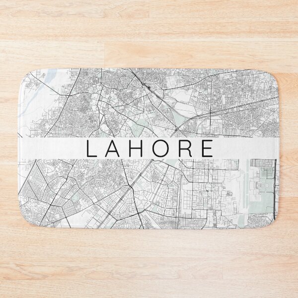 Item preview, Lahore map minimalist in color with blue and green designed and sold by DesireeVDA.
