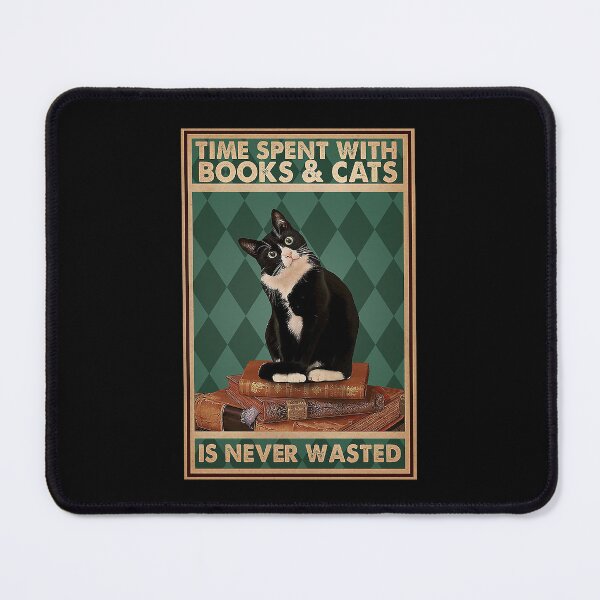 Item preview, Time spent with books and cats is never wasted  designed and sold by TeganCrafford.
