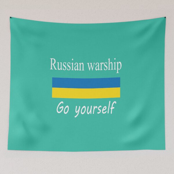 Item preview, Russian Warship Go Yourself White Text designed and sold by Designseller1.
