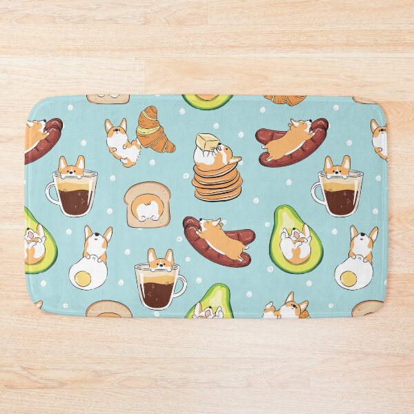 Item preview, Corgi Breakfast - Blue designed and sold by Lulupainting.
