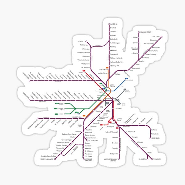 Boston Rail Map Sticker