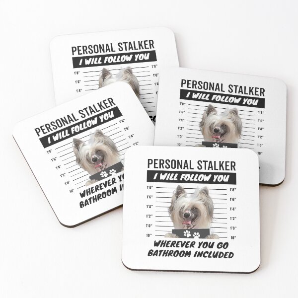 Item preview, Personal Stalker Dog – Cream Chinese Crested designed and sold by More Cute Dogs.