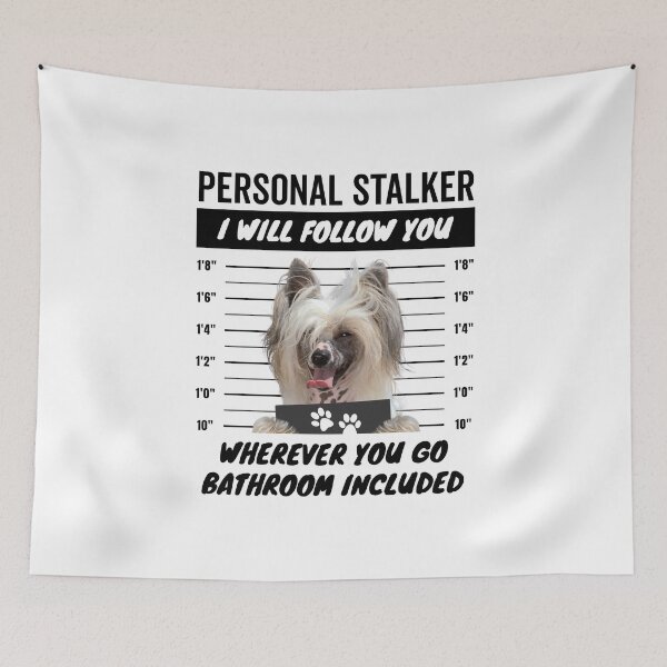 Item preview, Personal Stalker Dog – Cream Chinese Crested designed and sold by More Cute Dogs.
