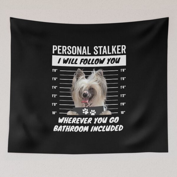 Item preview, Personal Stalker Dog – Cream Chinese Crested designed and sold by More Cute Dogs.