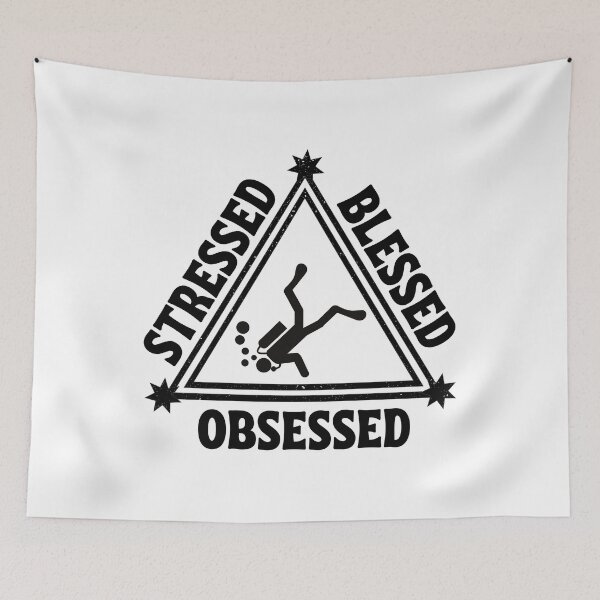 Item preview, Scuba diving: Stressed. Blessed. Obsessed. designed and sold by TheGreenGoat.