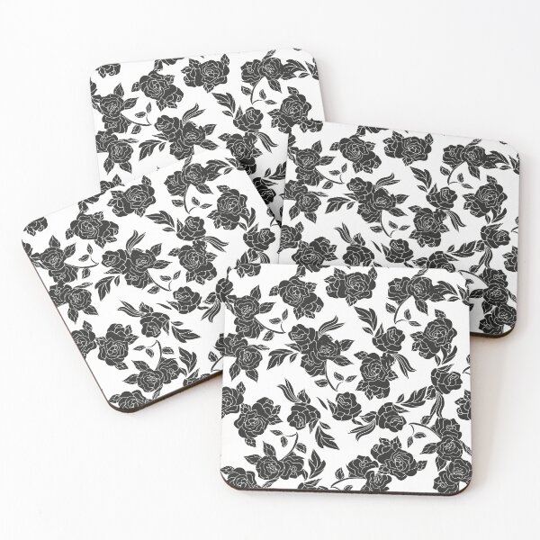 Item preview, black swirly floral pattern designed and sold by Hoetoons.