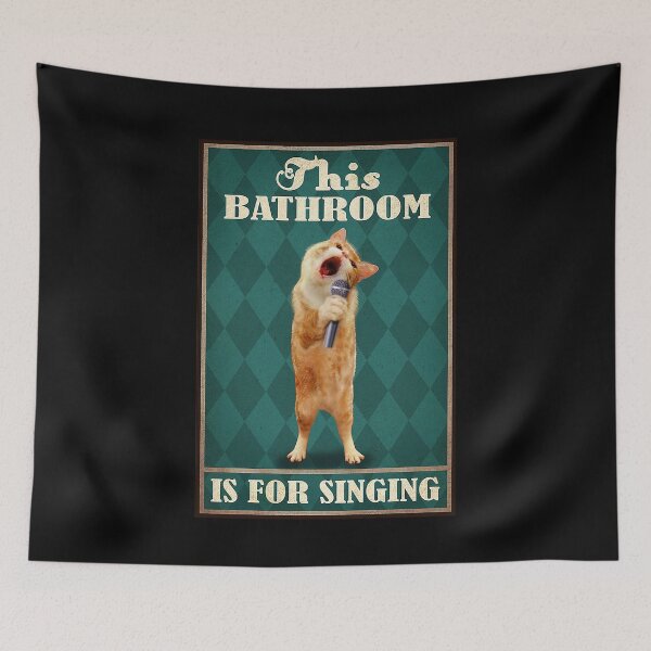 Item preview, This bathroom is for singing cat lover designed and sold by SaoirseNeid.