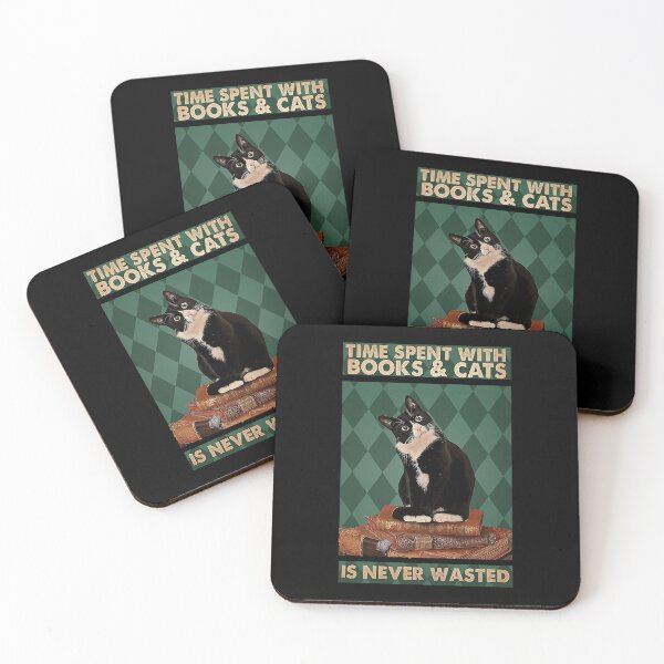 Item preview, Time spent with books and cats is never wasted  designed and sold by TeganCrafford.