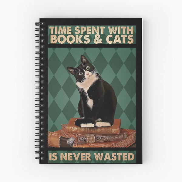 Item preview, Time spent with books and cats is never wasted  designed and sold by TeganCrafford.