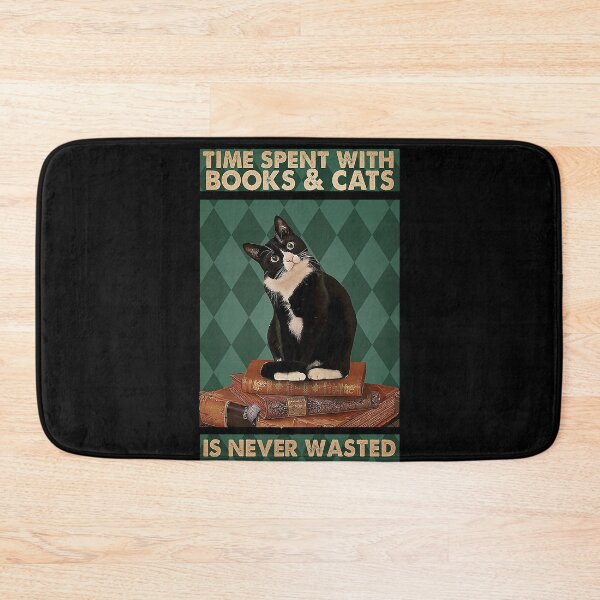 Item preview, Time spent with books and cats is never wasted  designed and sold by TeganCrafford.