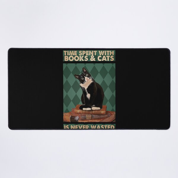 Item preview, Time spent with books and cats is never wasted  designed and sold by TeganCrafford.