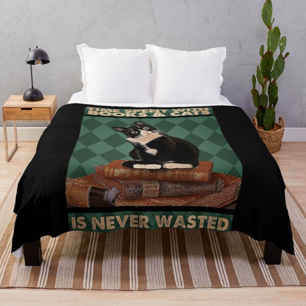 Item preview, Time spent with books and cats is never wasted designed and sold by TeganCrafford.