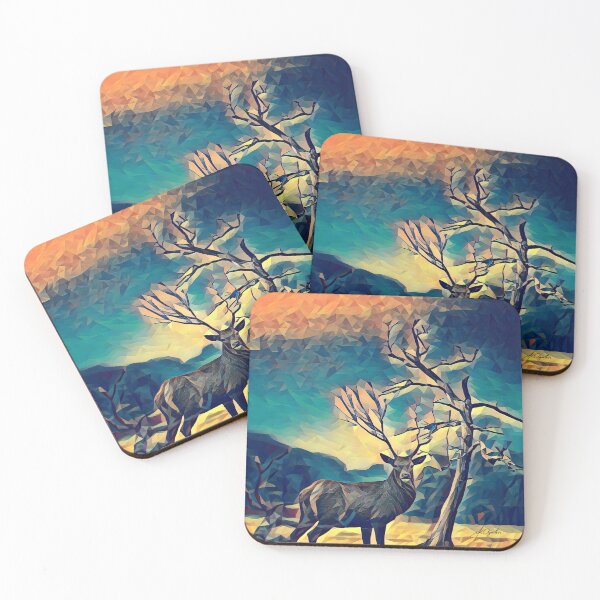 Aperçu de l'œuvre Sauvez le cerf Poly Art abstrait créée et vendue par KA DESIGNS.