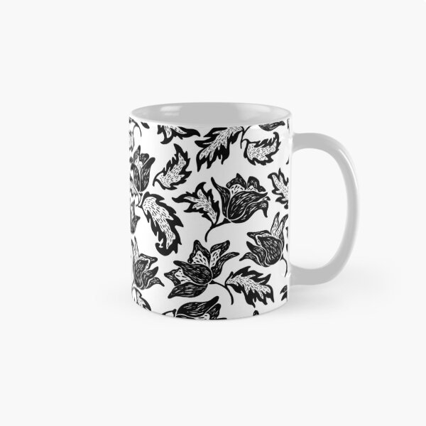 Item preview, black swirly floral pattern designed and sold by Hoetoons.