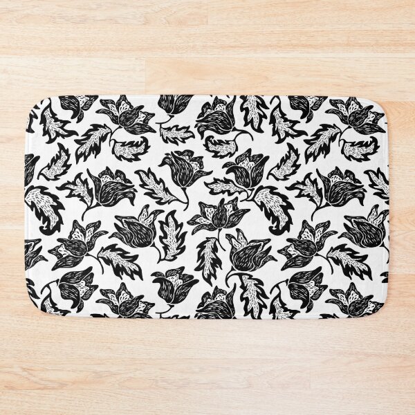 Item preview, black swirly floral pattern designed and sold by Hoetoons.
