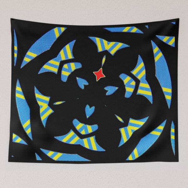 Item preview, GEOMETRIC ABSTRACT MASK PATTERN WITH ARUBAN FLAG COLORS - ARRUBA A HAPPY ISLAND4. designed and sold by Ralek.
