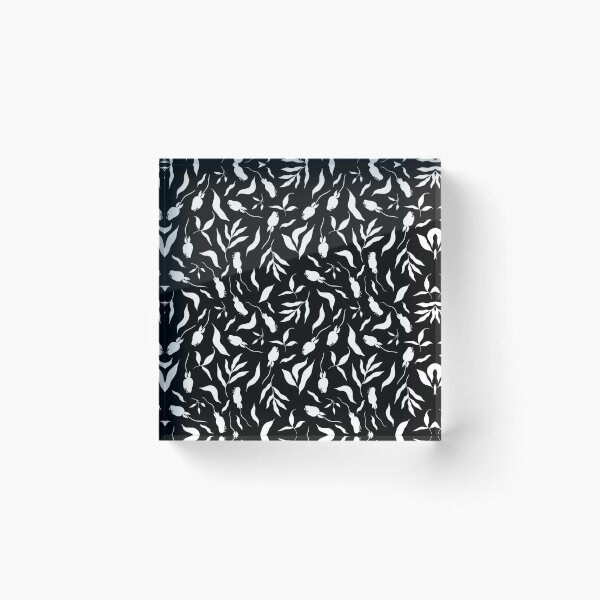 Item preview,  black swirly floral pattern designed and sold by Hoetoons.