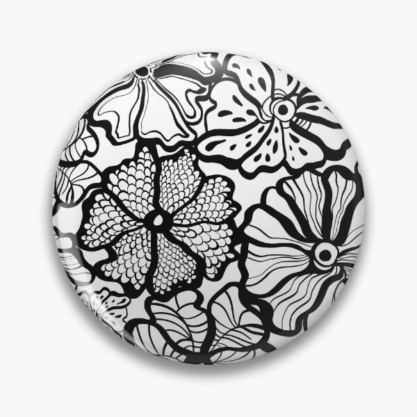 Item preview, black swirly floral pattern designed and sold by Hoetoons.