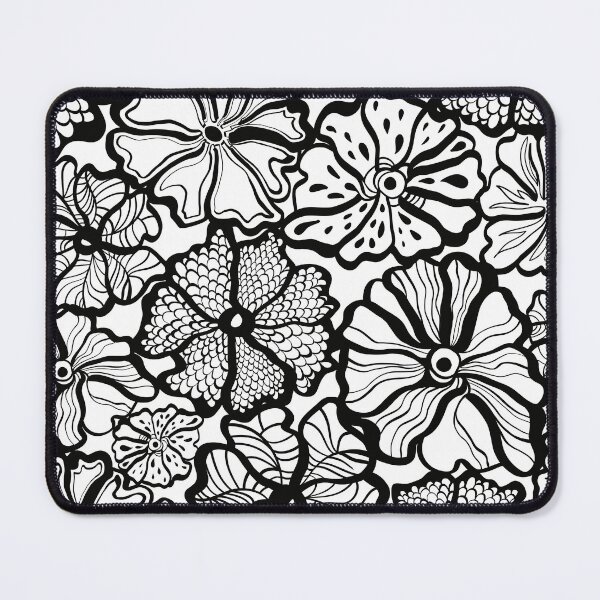 Item preview, black swirly floral pattern designed and sold by Hoetoons.