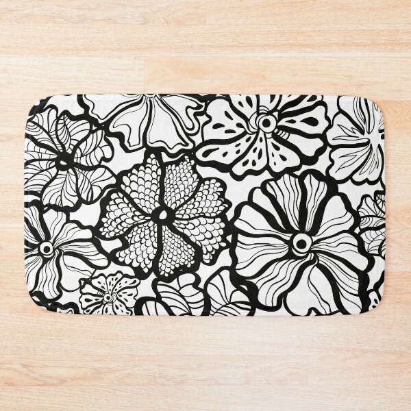 Item preview, black swirly floral pattern designed and sold by Hoetoons.