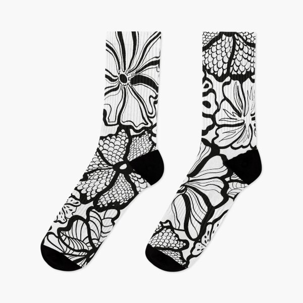 Item preview, black swirly floral pattern designed and sold by Hoetoons.