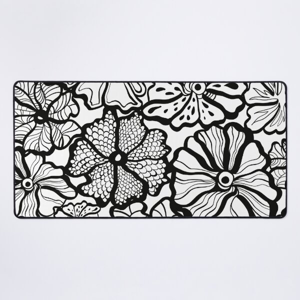 Item preview, black swirly floral pattern designed and sold by Hoetoons.