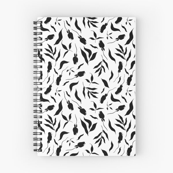 Item preview, Black swirly floral pattern designed and sold by Hoetoons.