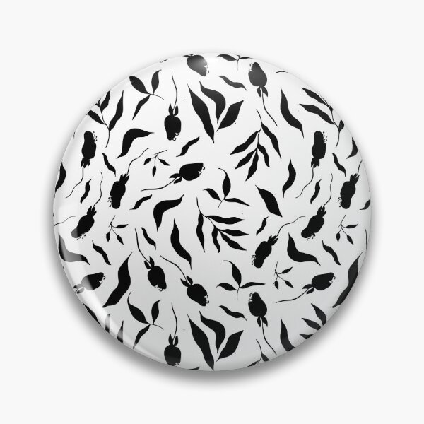 Item preview, Black swirly floral pattern designed and sold by Hoetoons.