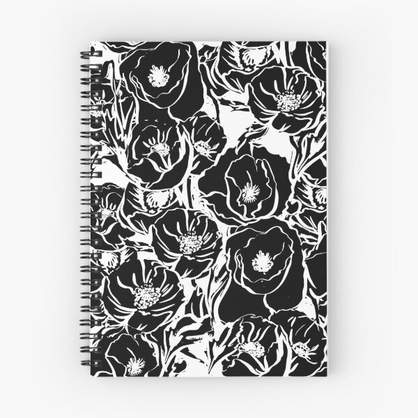 Item preview, Black swirly floral pattern designed and sold by Hoetoons.