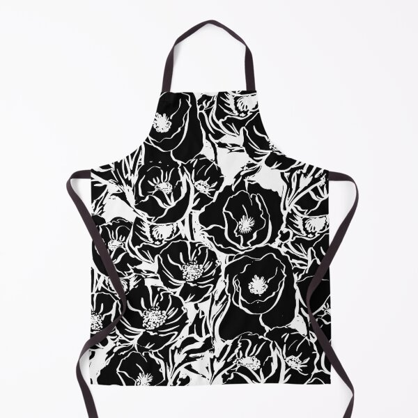 Item preview, Black swirly floral pattern designed and sold by Hoetoons.