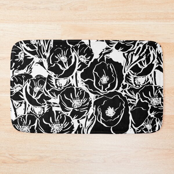 Item preview, Black swirly floral pattern designed and sold by Hoetoons.
