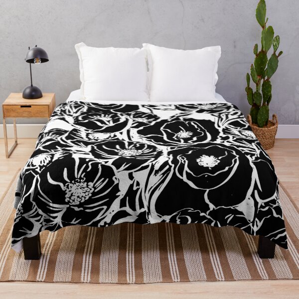 Item preview, Black swirly floral pattern designed and sold by Hoetoons.
