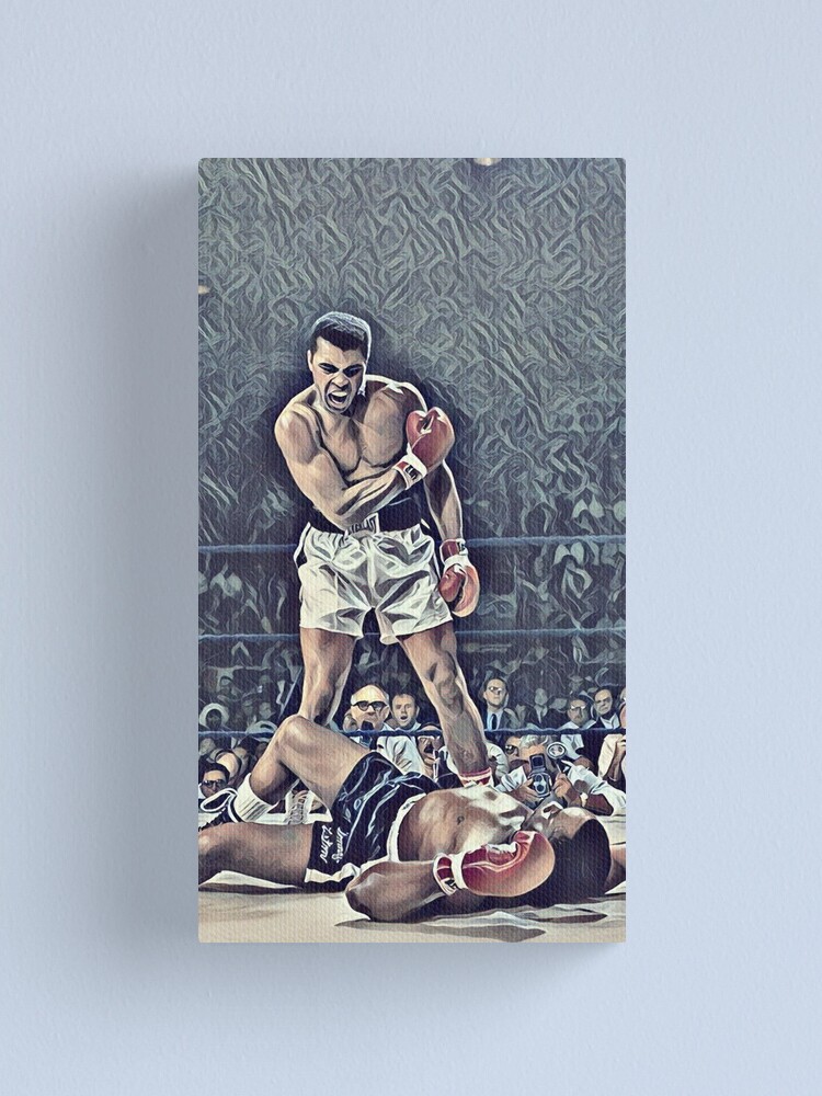 Muhammad Ali Vs Sonny Liston Knockout Canvas Print By Kokanbarbarian