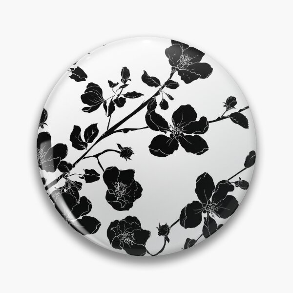 Item preview, Black swirly floral pattern designed and sold by Hoetoons.