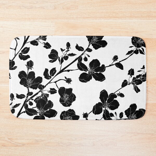 Item preview, Black swirly floral pattern designed and sold by Hoetoons.