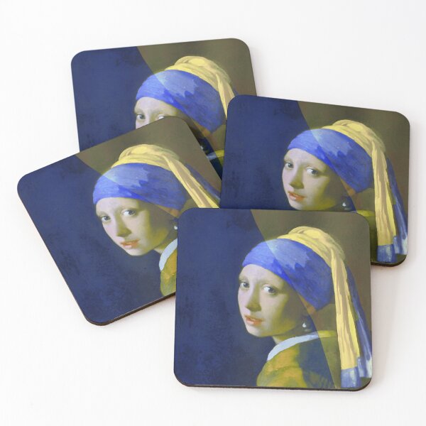 Item preview, Girl with a Pearl Earring by Johannes Vermer Digital Remastered Edition with Ukraine Flag Colors dedicated to Ukrainian people designed and sold by M-Infinite.