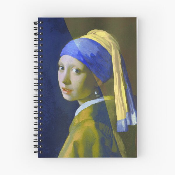 Item preview, Girl with a Pearl Earring by Johannes Vermer Digital Remastered Edition with Ukraine Flag Colors dedicated to Ukrainian people designed and sold by M-Infinite.