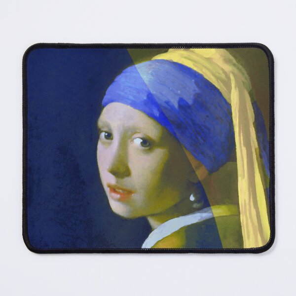 Item preview, Girl with a Pearl Earring by Johannes Vermer Digital Remastered Edition with Ukraine Flag Colors dedicated to Ukrainian people designed and sold by M-Infinite.