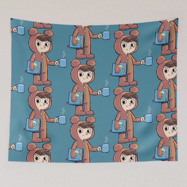 Item preview, boy prepares for bed with a cup of warm milk and a picture book designed and sold by duxpavlic.