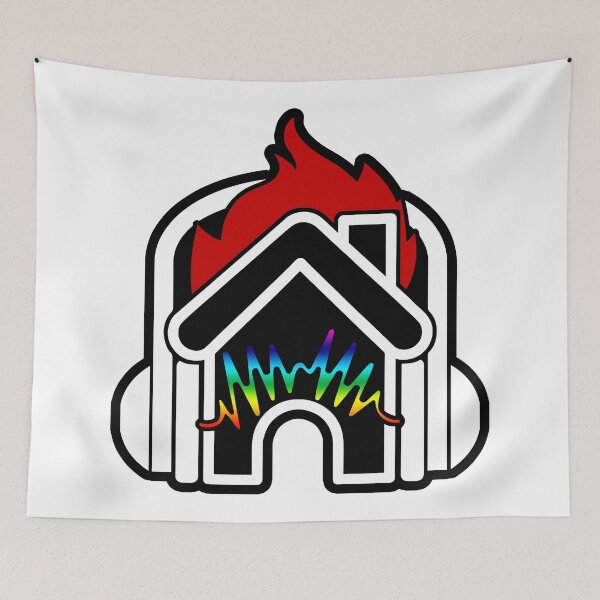 Item preview, DEEP HOUSE ON FIRE LOGO white - DJ - PRODUCER designed and sold by KoolDsignsMUSIC.
